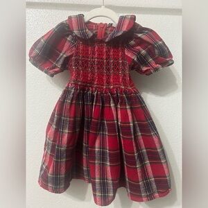 Ivy city co. Red Plaid Smocked Dress